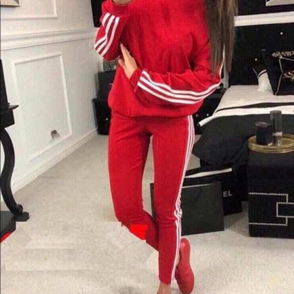 Stripped sweatshirt Pants sport Set - Picture 3 of 8